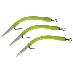 Wiggler Gummimakk Riggad 4/0 - Gul Lys